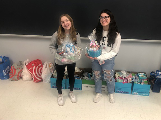 Sachem High School East collects baskets for babies